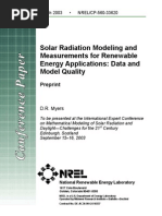 NREL - Solar Radiation Modeling and Measurements For Renewable Energy Applications - Data and Model Quality