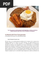 La Historia Del Tacu-Tacu Peruano: Tacu-Tacu Peruano Un Plato Hermano de La Bandeja Paisa, Los Moros y Cristianos, Bandera Dominica, Gallo Pinto, El Taco, El Pabellón y Las Pupusas.