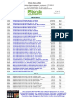 Lista de Preços Onda Aquários Atualizada Janeiro 2012