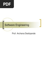 Software Engineering: Prof. Archana Deshpande