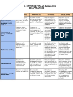 RÚBRICA - Criterios para La Evaluación ESCAPARATISMO