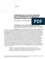 Validación de Un Test de Tamizaje para El Diagnóstico de Demencia Asociada A Edad, en Chile