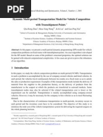 Dynamic Multi-Period Transportation Model For Vehicle Composition With Transshipment Points