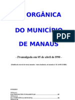 LEI ORGÂNICA DO MUNICÍPIO DE MANAUS - Atualizada - 09 MAI 2