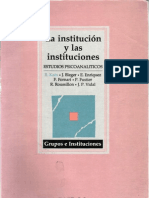 Kaës, R. y Otros - La Institución y Las Instituciones