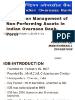 A Study On Management of Non-Performing Assets in IOB