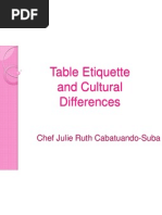 Table Etiquette and Cultural Differences: Chef Julie Ruth Cabatuando-Suba