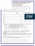 The 41St Annual Sermons-Lucas Family Reunion: Registration Form