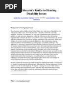 An Educator's Guide To Hearing Disability Issues: Gender Bias Accessibility Funding Visual Disability Other Disabilities