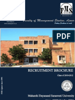 Recruitment Brochure 2010-2012 of Faculty of Management Studies, Ajmer