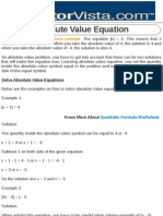 Absolute Value Equation