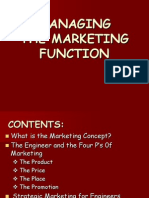 Managing The Marketing Function