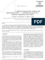 Oxovanadium (V) - 1-Methoxy-2-Propanoxide: Synthesis and Spectroscopic Studies - A Molecular Precursor For A Vanadium - Magnesium Oxide Catalyst