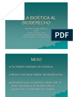 De La Bioetica Al Bioderecho