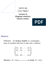 Diagonal Matrices, Inverse Matrix