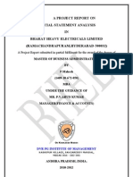 A Project Report On Financial Statement Analysis