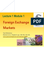 Foreign Exchange Markets: Lecture 1 Module 1