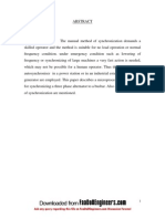 Microprocessor Based System of Automatic Synchronizer Report