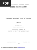 Pobreza y Desarrollo Rural en Honduras Tesis