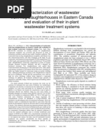 Characterization of Waste Water From Hog Slaughterhouse in Canada