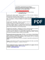 XXIX CONGRESO ARGENTINO DE QUÍMICA "CENTENARIO DE LA ASOCIACIÓN QUÍMICA ARGENTINA" Mar Del Plata, 3 Al 5 de Octubre de 2012