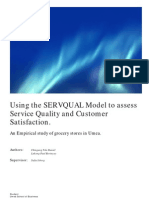 Using The SERVQUAL Model To Assess Service Quality and Customer Satisfaction