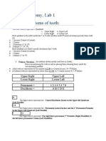 Dental Anatomy, Lab 1 Notation Systems of Teeth