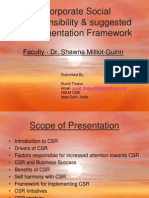 Corporate Social Responsibility & Suggested Implementation Framework