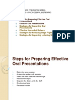 Steps For Oral Presentations