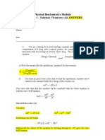 Physical Biochemistry Module Workshop 1 - Solution Chemistry (1) ANSWERS