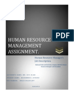 Human Resource Manager's Job Discription Sample