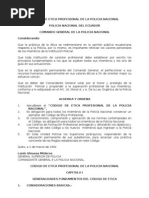 Codigo de Etica Profesional de La Policia Nacional Del Ecuador