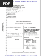 Masterfile vs. Chaga: Joint Stipulation To Extend Time For Replies & Proposed Order