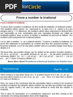 Prove A Number Is Irrational