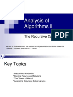 Analysis of Algorithms II: The Recursive Case