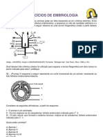 Exercícios de Embriologia