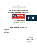 Project Report On Kotak Life Insurance