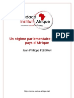 Un Régime Parlementaire Pour Les Pays D'afrique - JP Feldman