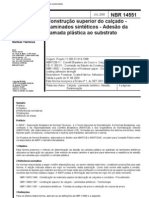 NBR 14551 - Construcao Superior Do Calcado - Laminados Sinteticos - Adesao Da Camada Plastica Ao