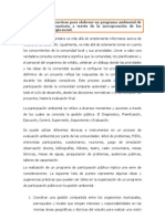 Consideraciones Practicas para Elaborar Un Programa Ambiental de Participación Comunitaria A Través de La Incorporación de Los Principios de Ecología Social Mi Exposicion