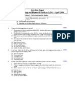 Question Paper Investment Banking and Financial Services-I (261) : April 2006