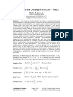 Derivation of The Universal Force Law Part2 Fos v9n3