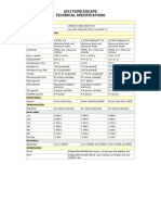 2013 Escape Specs