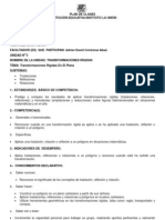 Planes de Clases Geometria-Transformaciones en El Plano 7º - 1 Periodo