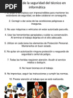 Decálogo de La Seguridad Del Técnico en Informática