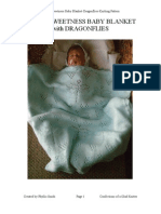 Love's Sweetness Baby Blanket Dragonflies Hand Knitting Pattern PDF