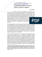 M. Abeles - La Antropología Política. Nuevos Objetivos, Nuevos Objetos