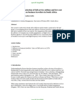 Determinants of Selection of Full-Service Airlines and Low-Cost Carriers-A Note On Business Travellers in South Africa