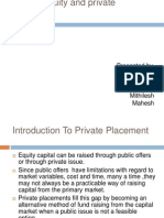 Private Equity and Private Placement