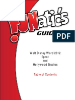 FUNatic's Guide To Walt Disney World 2012 - Epcot and Hollywood Studios Sample Table of Contents